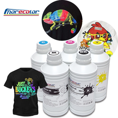 DTF 転送の印刷のための 1 リットルの白い色の印刷インク 5 色 CMYK